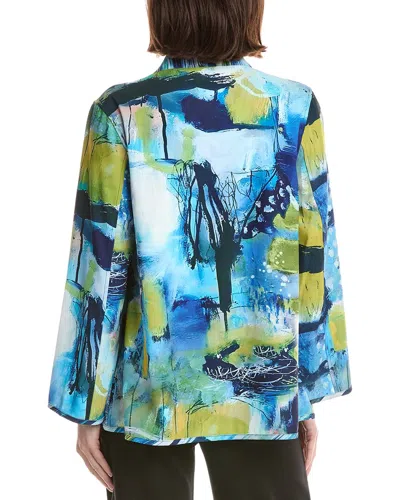 Lemon Grass Stand Collar Reversible Jacket In Multi