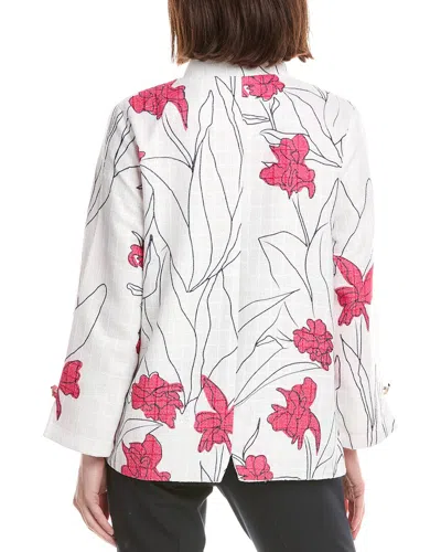 Lemon Grass Stand Collar Jacket In White