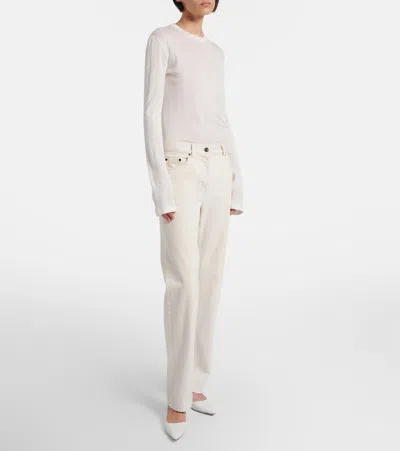 The Row Fargo Rigid High-rise Straight-leg Jeans In White