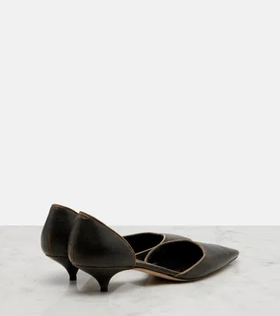 The Row Brown Liisa Kitten Dorsay Pumps In Black