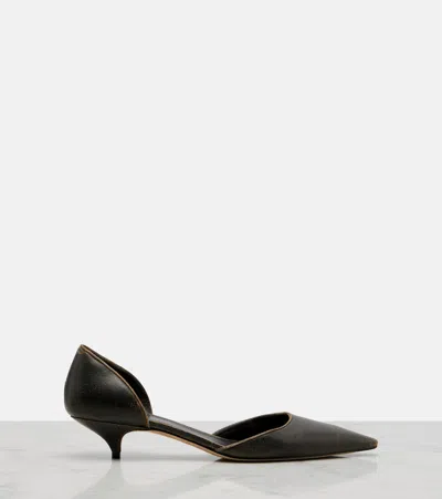 The Row Brown Liisa Kitten Dorsay Pumps In Black