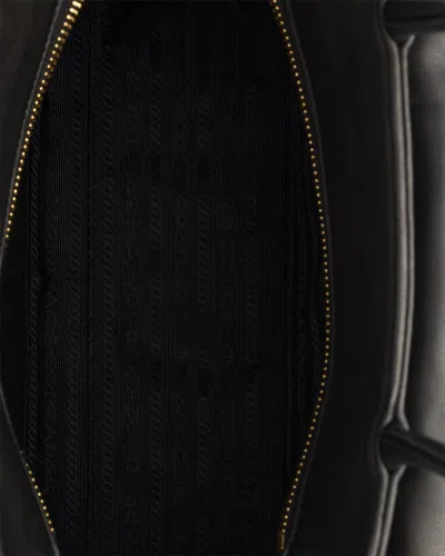 Prada Medium Explore Leather Tote Bag In Black