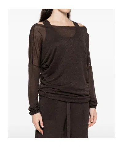 P.a.r.o.s.h Long-sleeve T-shirt In Brown