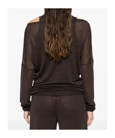 P.a.r.o.s.h Long-sleeve T-shirt In Brown