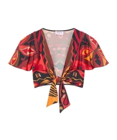 Pucci Angoli-print Knotted Top In Multi