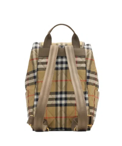 Burberry Horseshoe Checked-pattern Backpack In Brown