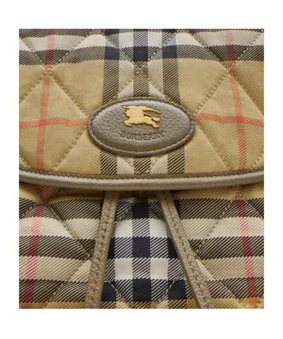 Burberry Horseshoe Checked-pattern Backpack In Brown