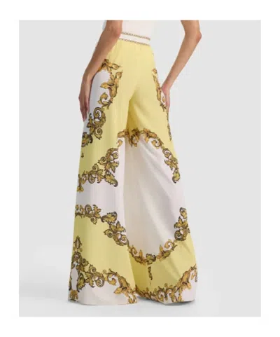 Alice And Olivia Ojai Baroque-print Drawstring Palazzo Pants In Multi