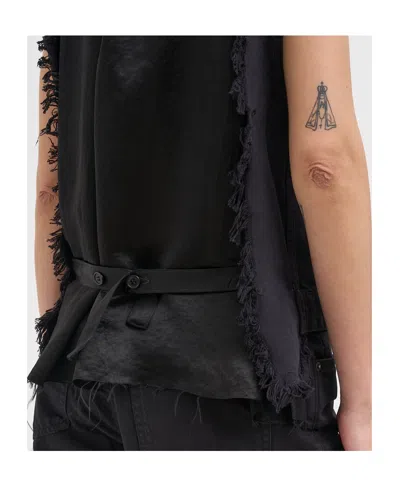 Haikure Ryder Satin Bull Vest In Carbon In Black