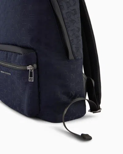 Armani Exchange Technical Fabric Backpack In Blue
