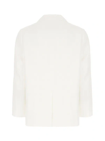 Brunello Cucinelli Women White Blazer With Classic Lapels And Front Patch Pockets In Twill Woman In White