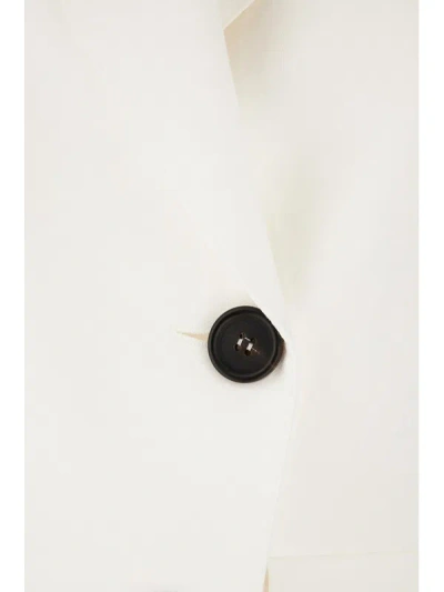 Brunello Cucinelli Women White Blazer With Classic Lapels And Front Patch Pockets In Twill Woman In White