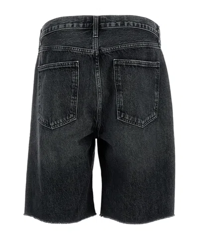 Agolde Anson Buttoned Shorts In Black