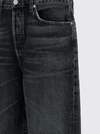Agolde Anson Buttoned Shorts In Black