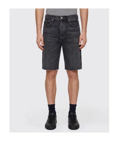 Agolde Anson Buttoned Shorts In Black