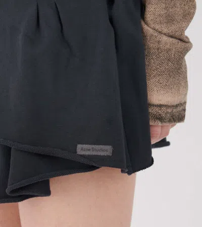Acne Studios Ruffled Drawstring Mini Skirt In Black