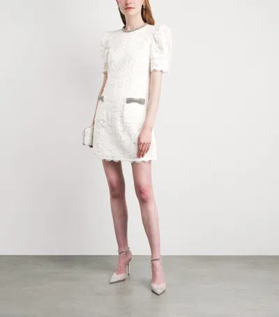 Rebecca Vallance Dillon Crystal And Sequin-embellished Lace Mini Dress In White