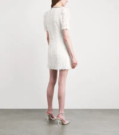 Rebecca Vallance Dillon Crystal And Sequin-embellished Lace Mini Dress In White