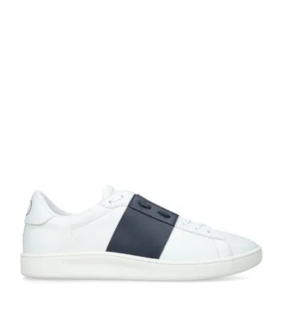 Valentino Garavani Minimalist Leather Sneakers With Contrasting Stripe Detail And Vlogo Signature In White
