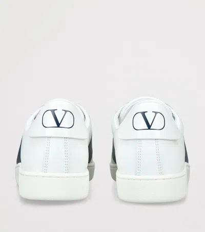 Valentino Garavani Minimalist Leather Sneakers With Contrasting Stripe Detail And Vlogo Signature In White