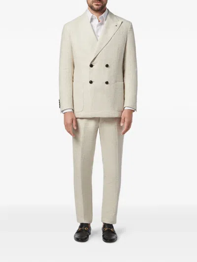 Billionaire Statement Double-breasted Blazer In Neutral