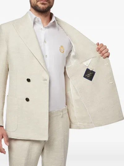 Billionaire Statement Double-breasted Blazer In Neutral