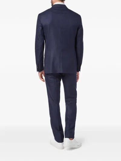 Billionaire Crest Single-breasted Blazer In Blue