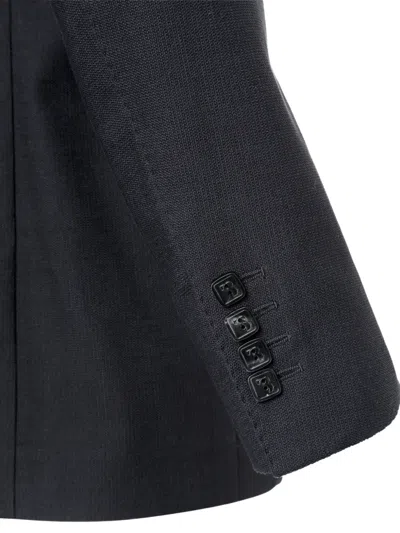Billionaire Constant Crest-patch Single-breasted Blazer In Black