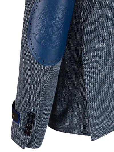 Billionaire Hack Lion-patch Blazer In Gray