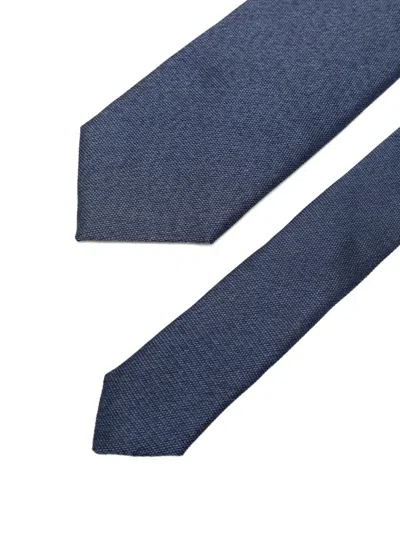 Corneliani Textured Pointed Tie In Blue
