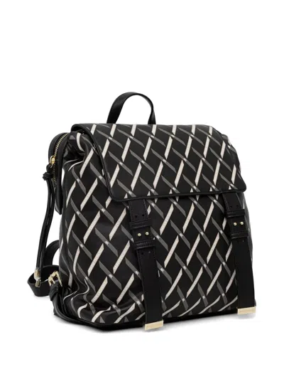 Armani Exchange Logo-print Foldover Backpack In Black