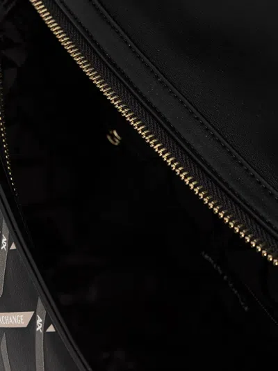 Armani Exchange Logo-print Foldover Backpack In Black