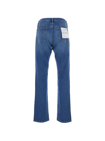 Frame Logo Patch Straight-leg Jeans In Blue