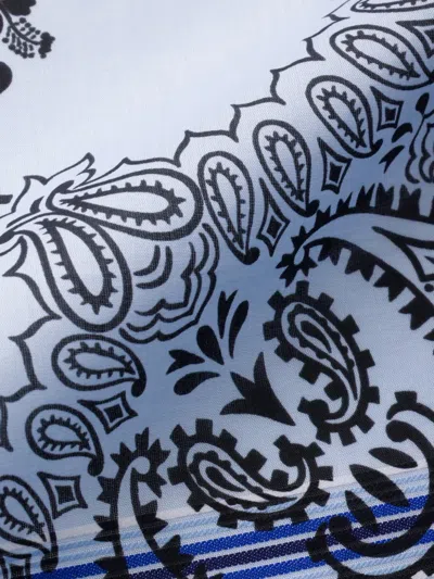 Prada Printed Cotton Scarf 65 In Blue