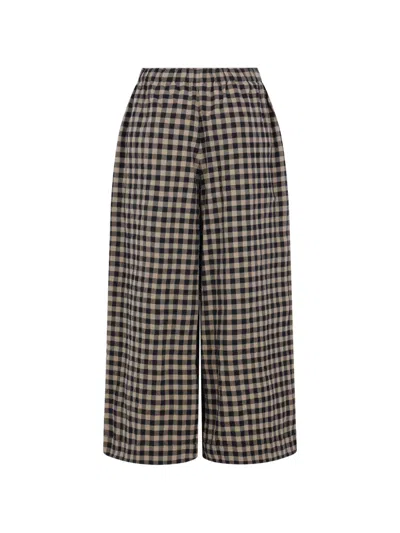 Daniela Gregis Gingham-check Elasticated-waist Trousers In Black