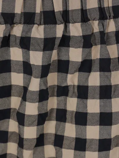 Daniela Gregis Gingham-check Elasticated-waist Trousers In Black