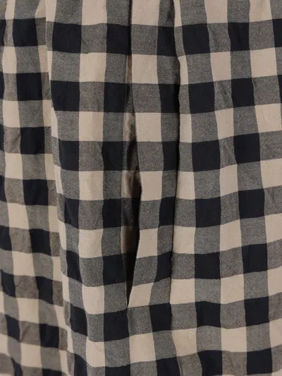 Daniela Gregis Gingham-check Elasticated-waist Trousers In Black