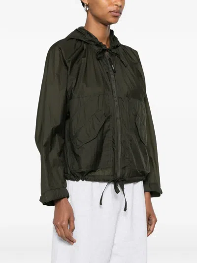 Aspesi Hooded Jacket Nylon Silk Long Sleeves In Brown