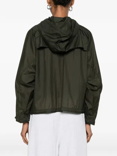 Aspesi Hooded Jacket Nylon Silk Long Sleeves In Brown