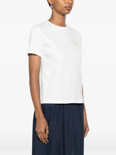 Gant Logo-embroidered T-shirt In White