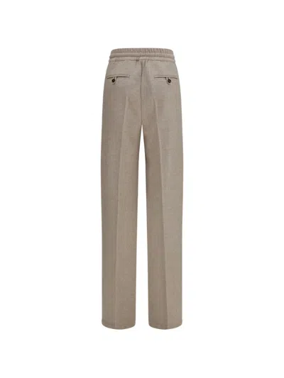 Kiton Check-pattern Drawstring Trousers In Brown