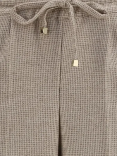 Kiton Check-pattern Drawstring Trousers In Brown