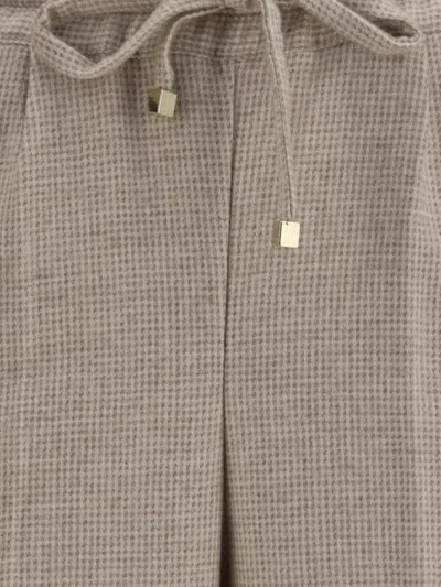 Kiton Check-pattern Drawstring Trousers In Brown