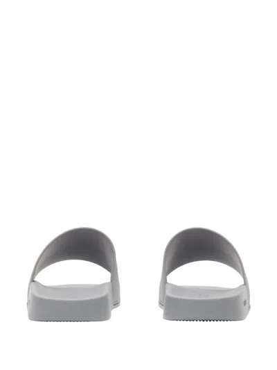 Burberry Logo Slides In Gray