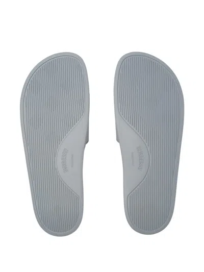 Burberry Logo Slides In Gray