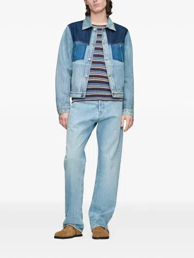 Maison Margiela Patchwork Denim Jacket In Blue