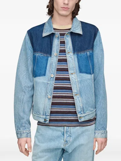Maison Margiela Patchwork Denim Jacket In Blue
