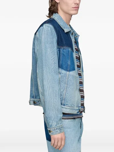 Maison Margiela Patchwork Denim Jacket In Blue