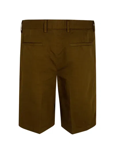 Zegna Flat-front Shorts In Brown