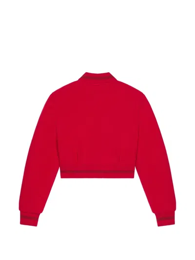 Givenchy Embossed-monogram Wool Jacket In Red